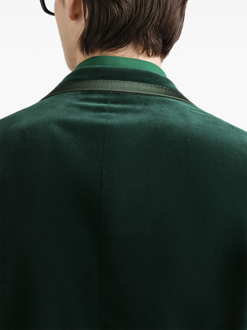 Dolce & Gabbana Fluwelen smoking met enkele rij knopen Groen