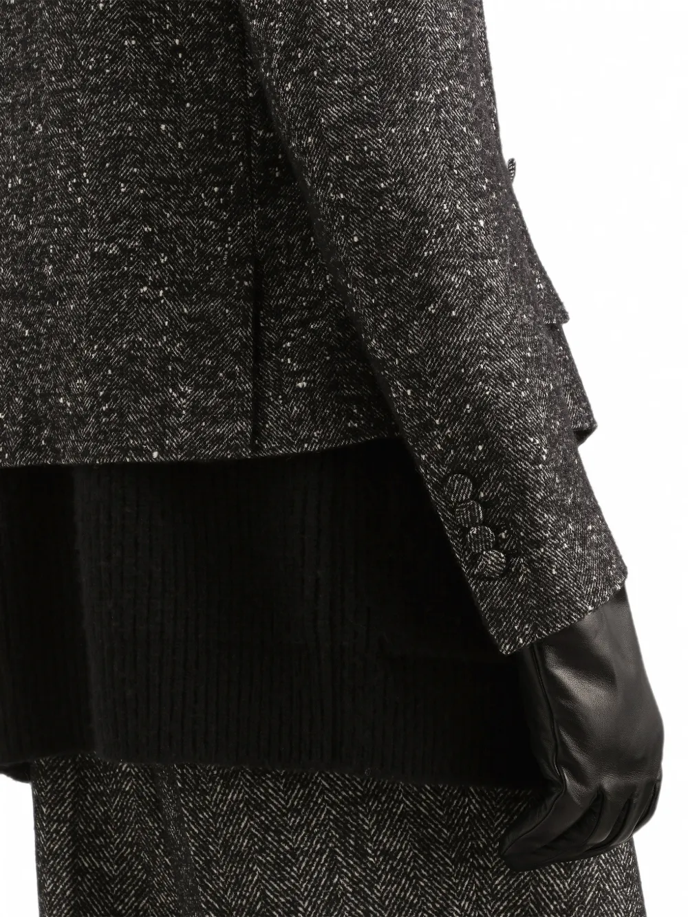 Dolce & Gabbana Sicilia double-breasted jacket in textured wool Zwart