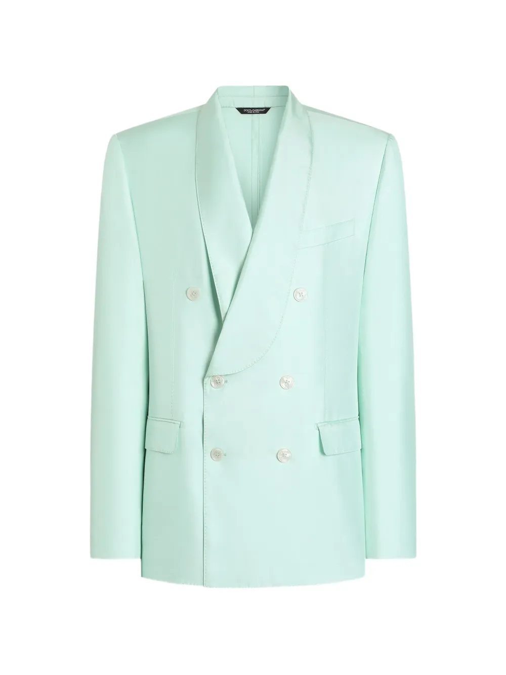 Dolce & Gabbana Giacca doppiopetto Sicilia Light in twill di seta - Blu