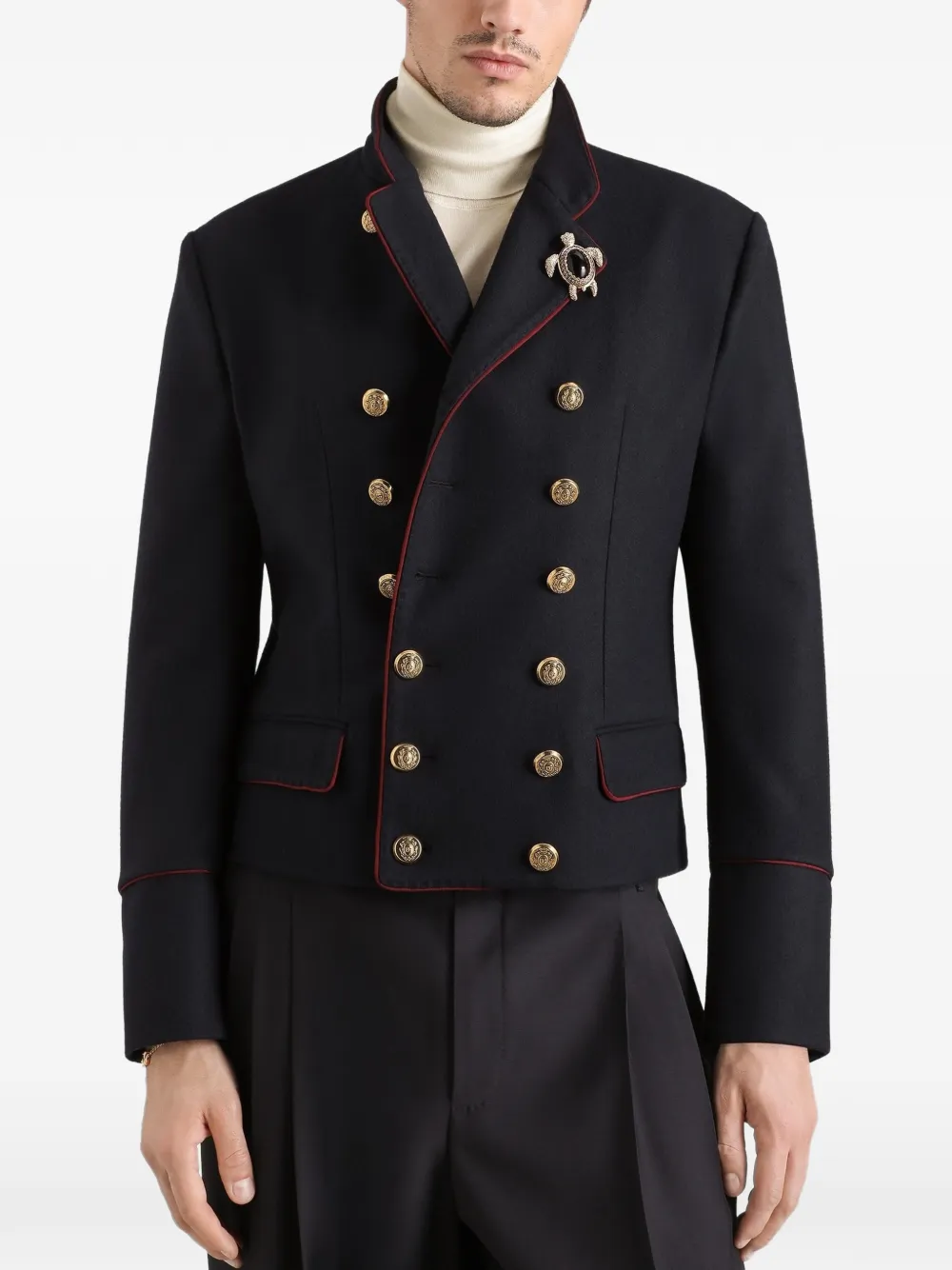 Dolce & Gabbana Wollen jas met dubbele rij knopen Blauw