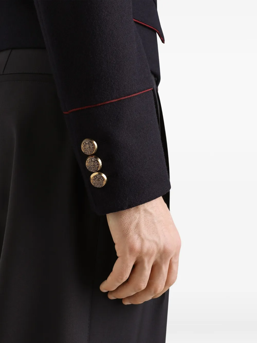 Dolce & Gabbana Wollen jas met dubbele rij knopen Blauw