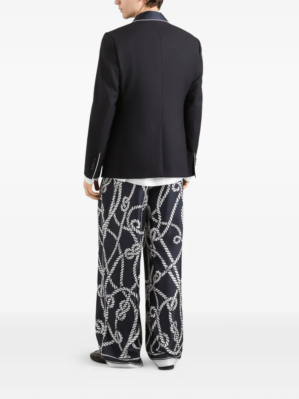 Dolce & Gabbana Martini Light wollen twill blazer met enkele rij knopen Blauw