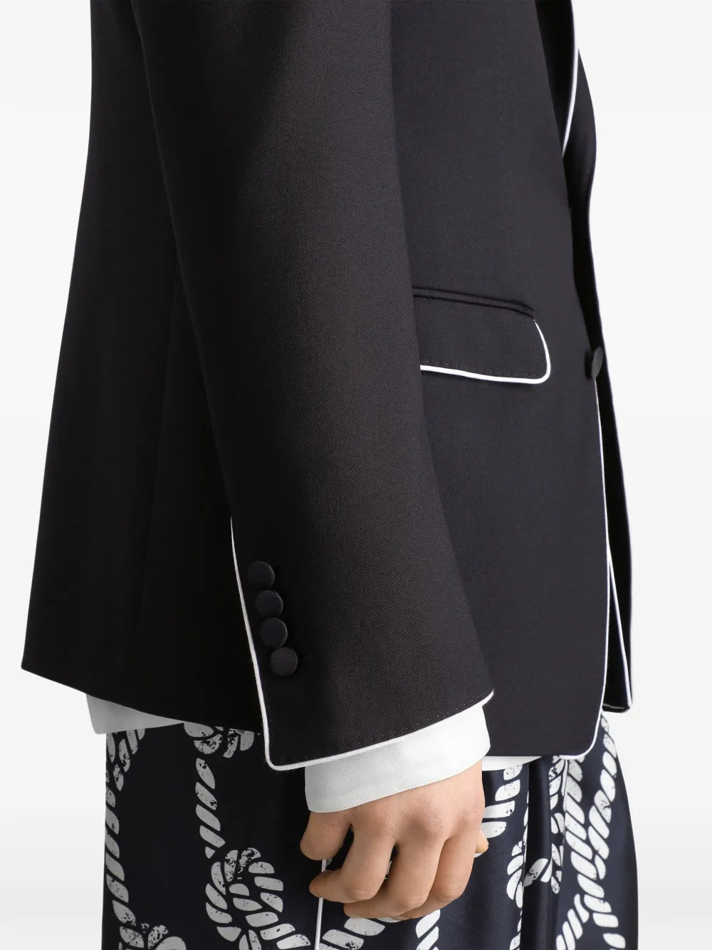 Dolce & Gabbana Martini Light wollen twill blazer met enkele rij knopen Blauw