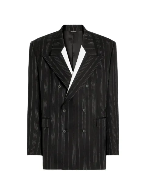 Dolce & Gabbana Sicilia double-breasted pinstriped virgin wool jacket