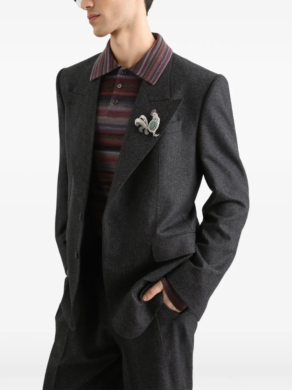 Dolce & Gabbana Sinatra single-breasted wool flannel jacket Grijs