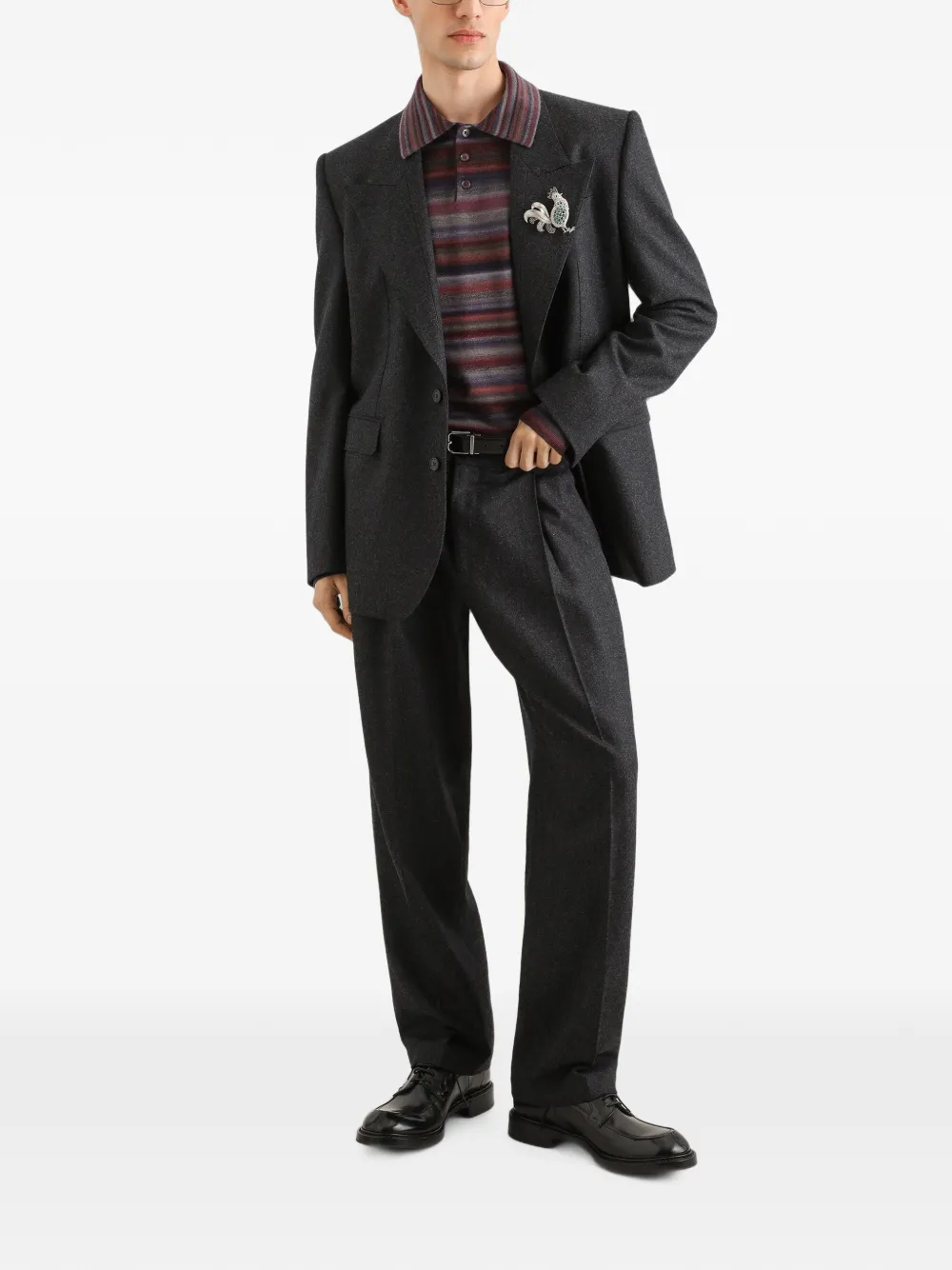 Dolce & Gabbana Sinatra single-breasted wool flannel jacket Grijs