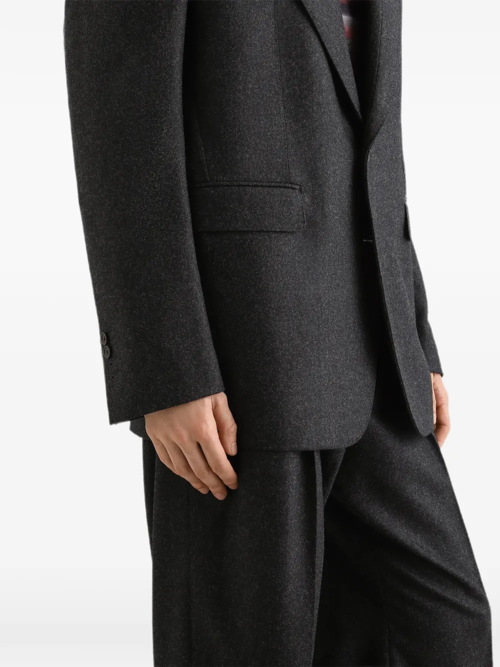 Dolce & Gabbana Sinatra single-breasted wool flannel jacket Grijs