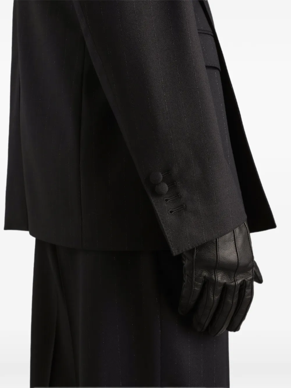 Dolce & Gabbana Sicilia wollen jack met dubbele rij knopen en krijtstreep Zwart