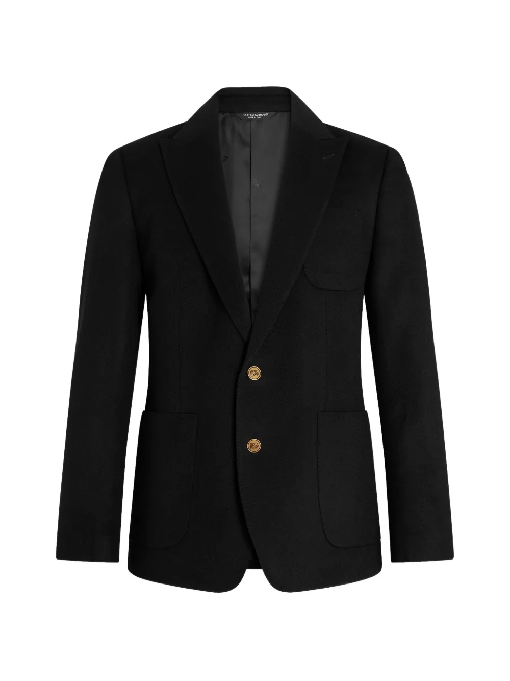 Dolce & Gabbana Portofino single-breasted cashmere drap jacket Zwart