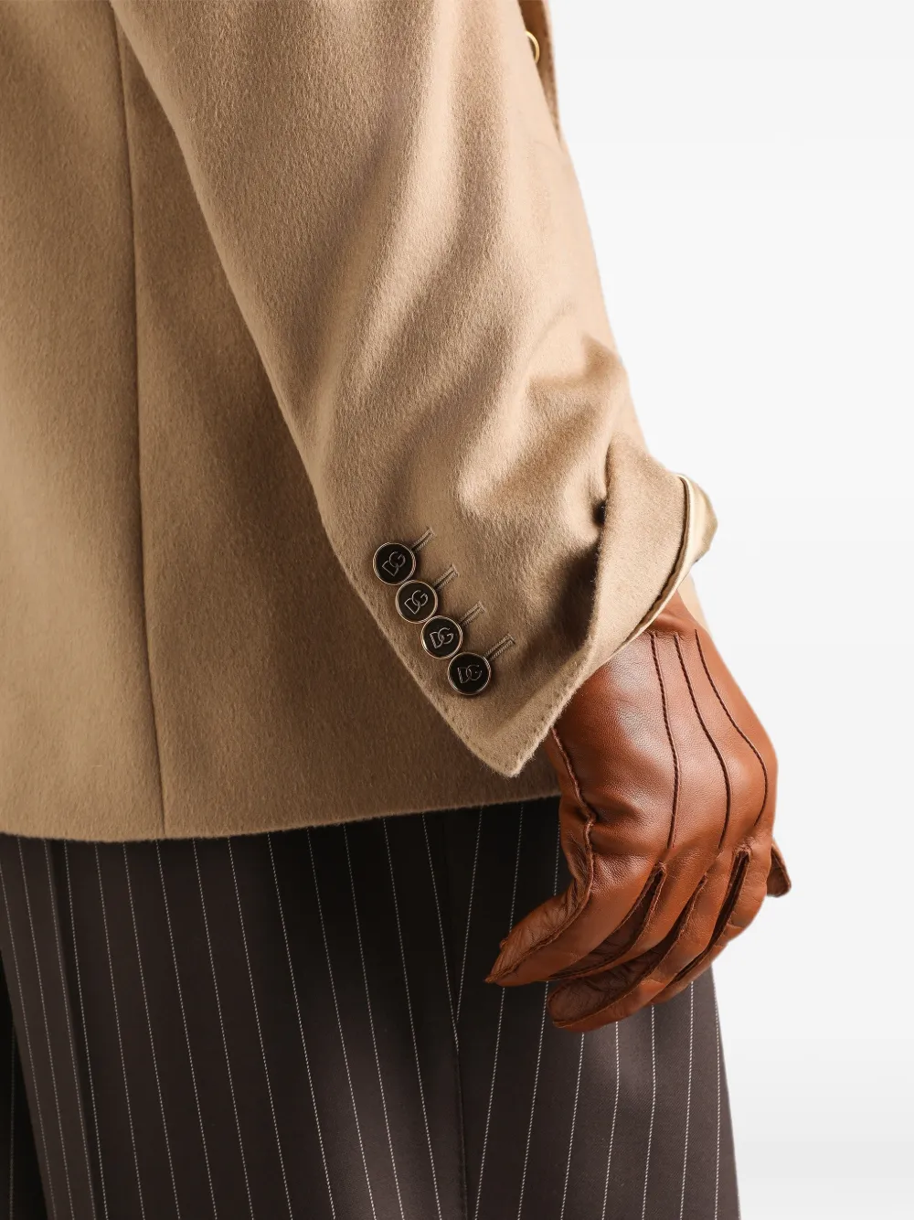 Dolce & Gabbana Portofino jack van kasjmier met enkele rij knopen Beige