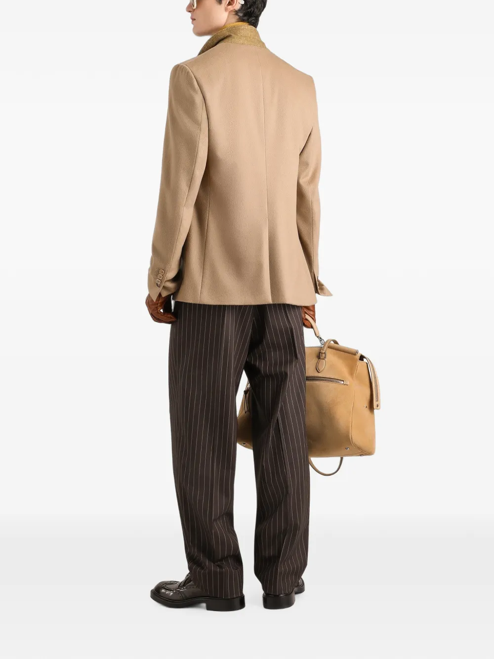 Dolce & Gabbana Portofino jack van kasjmier met enkele rij knopen Beige