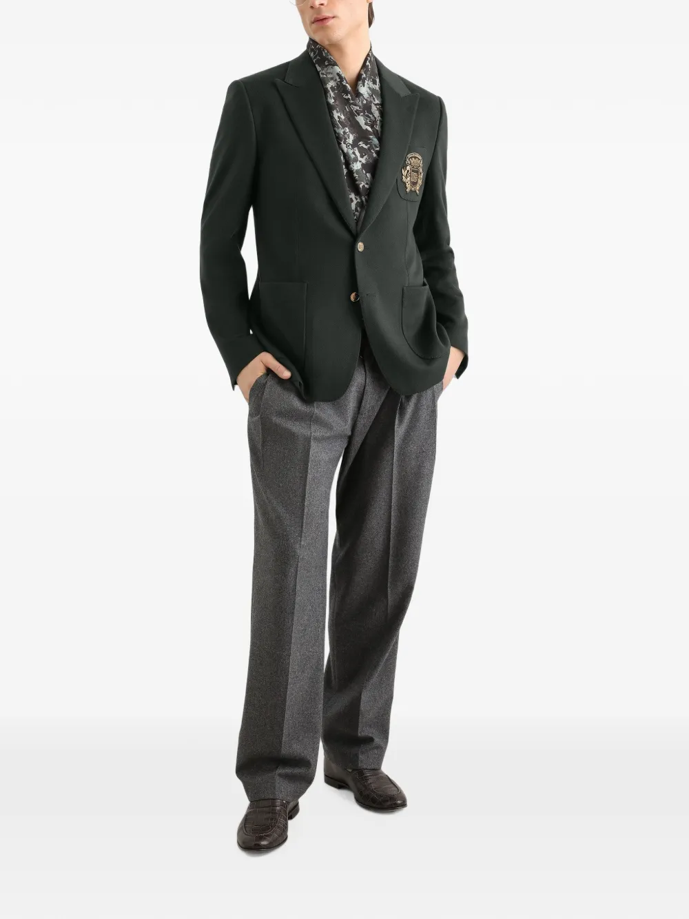 Dolce & Gabbana Portofino jack van kasjmier met enkele rij knopen Groen