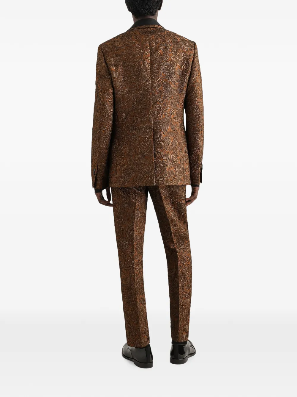 Dolce & Gabbana Sicilia licht brokaat jack met enkele rij knopen Bruin