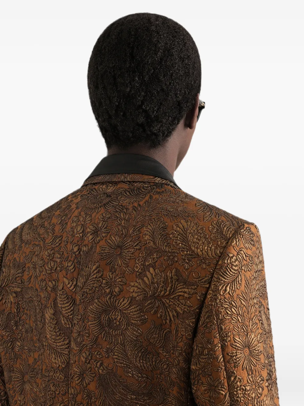 Dolce & Gabbana Sicilia licht brokaat jack met enkele rij knopen Bruin