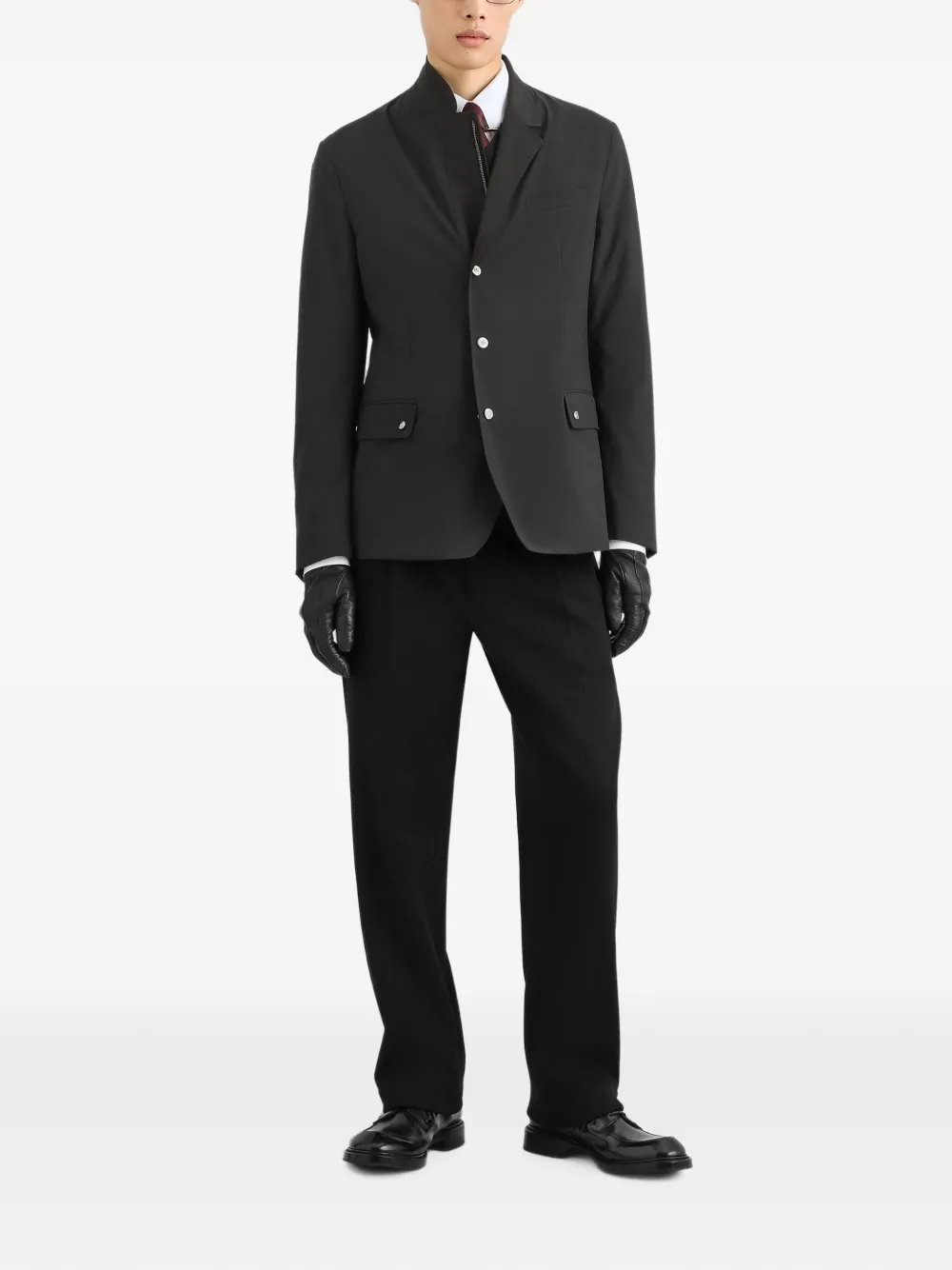 Dolce & Gabbana Portofino nylon jack met enkele rij knopen Zwart