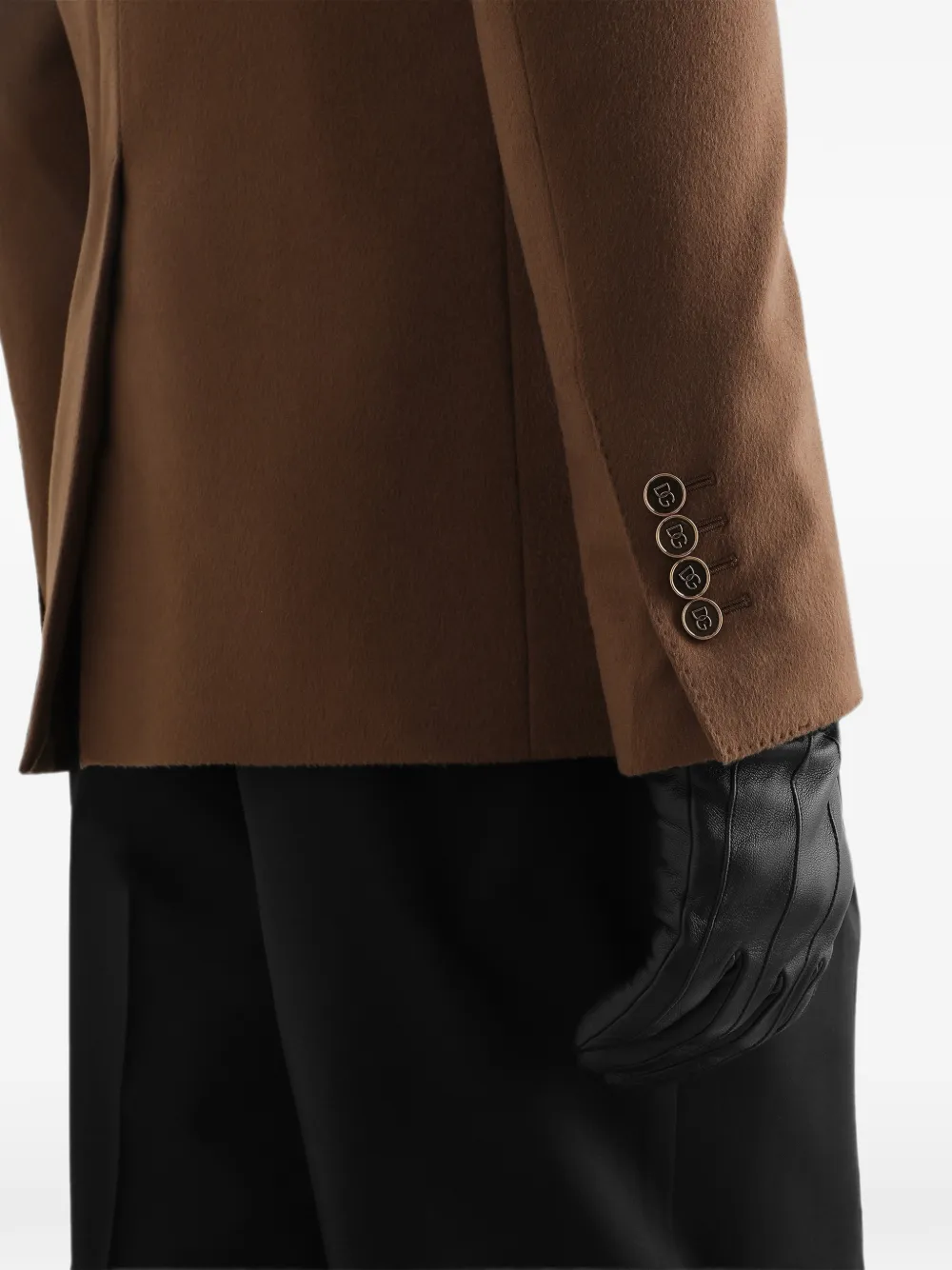 Dolce & Gabbana Sicilia kasjmier jack met enkele rij knopen Bruin