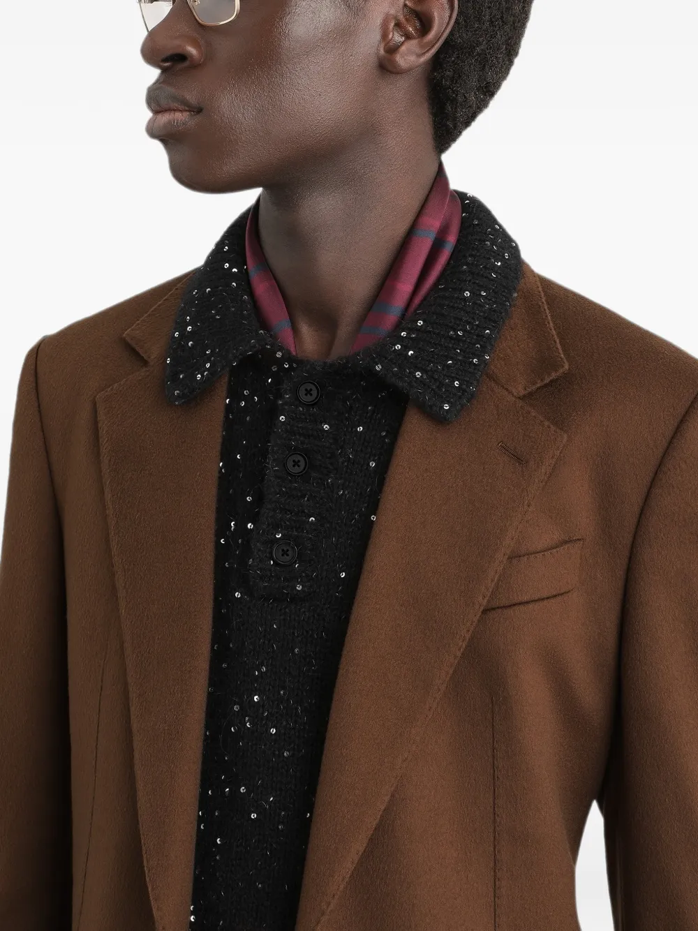 Dolce & Gabbana Sicilia kasjmier jack met enkele rij knopen Bruin