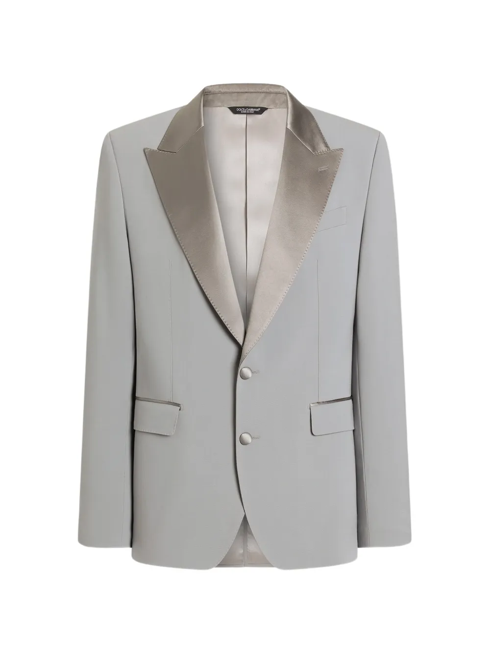 Dolce & Gabbana Sicilia light single-breasted micro-rib tuxedo jacket - Grigio