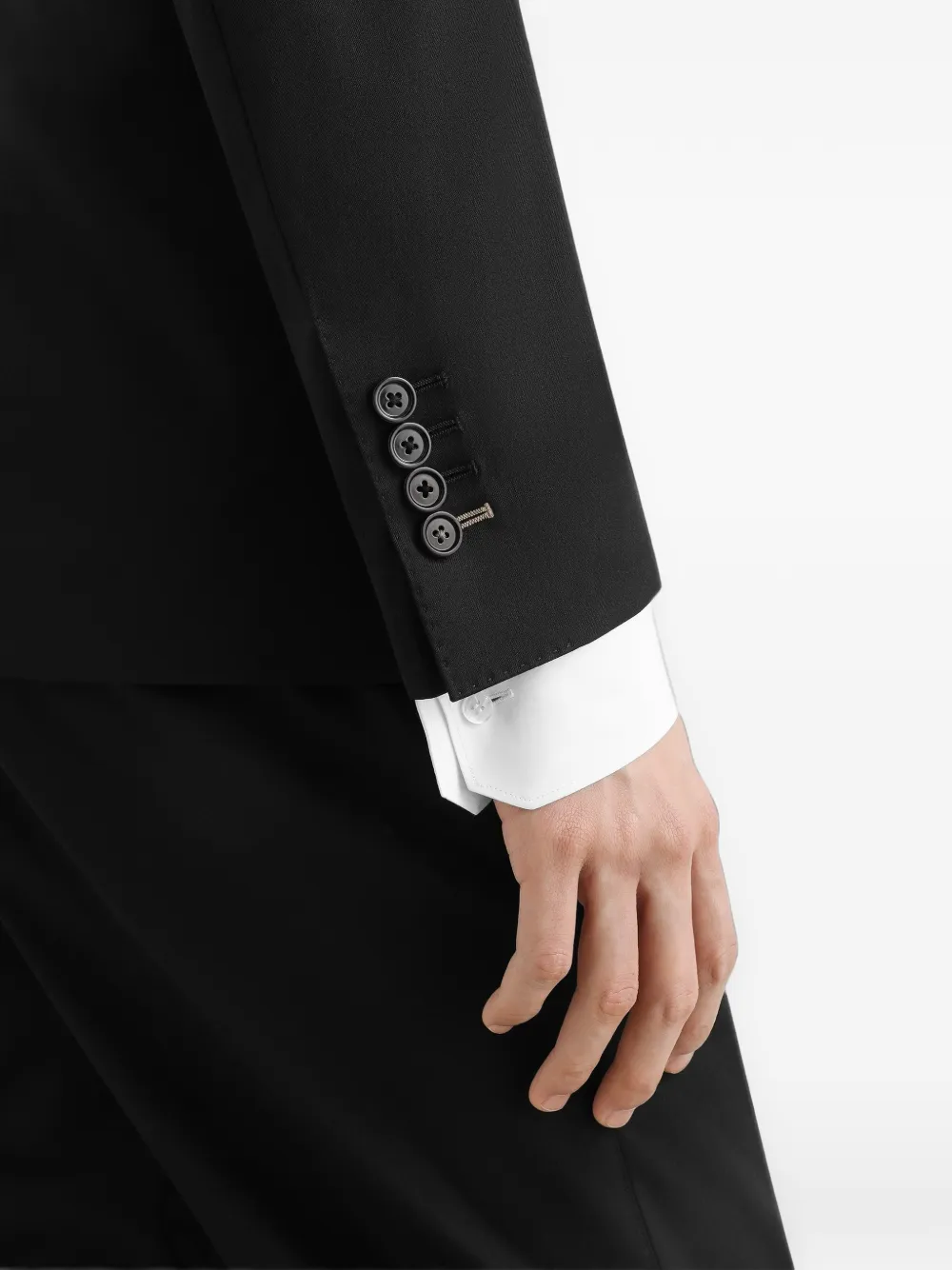 Dolce & Gabbana Taormina jack van technische wol met enkele rij knopen Zwart