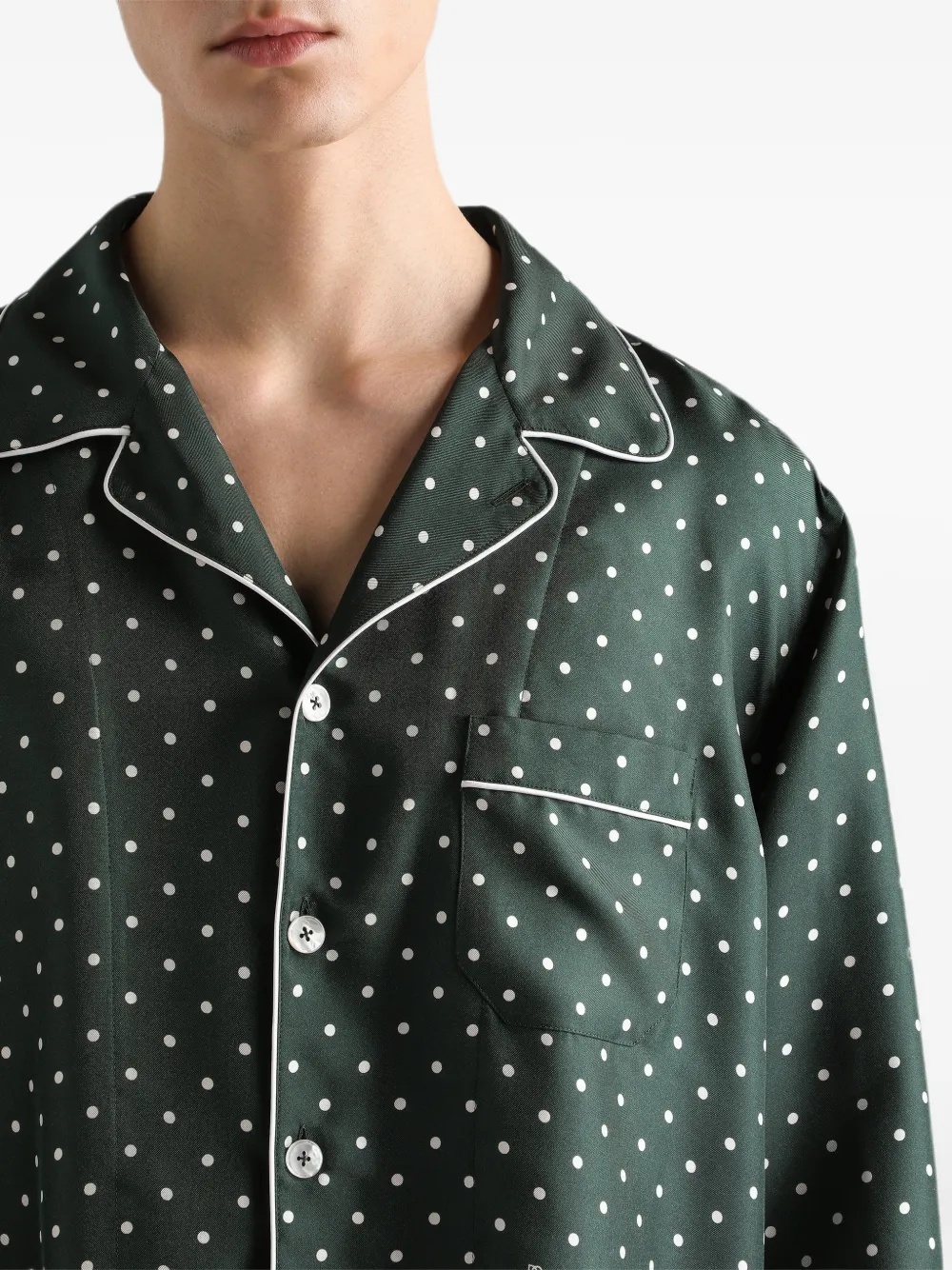 Dolce & Gabbana Zijden twill overhemd met stippen Groen