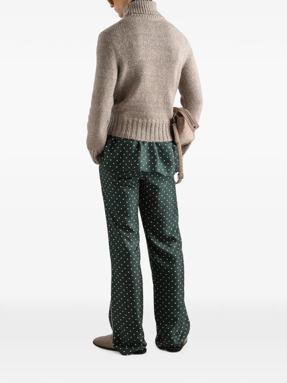 Dolce & Gabbana Zijden twill overhemd met stippen Groen