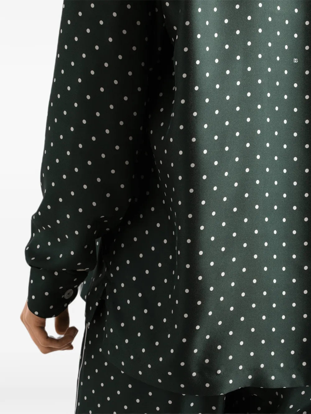 Dolce & Gabbana Zijden twill overhemd met stippen Groen