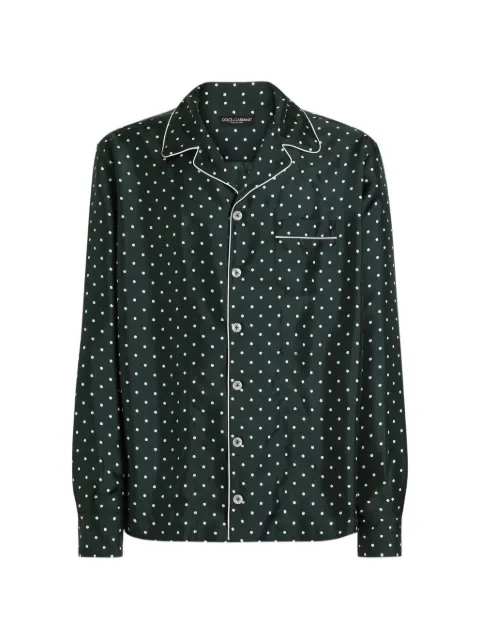 Dolce & Gabbana polka-dot-print silk twill Hawaii shirt