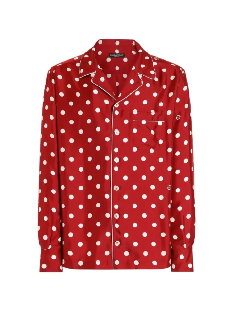 Dolce & Gabbana camisa vanity de sarga de seda con motivo de lunares