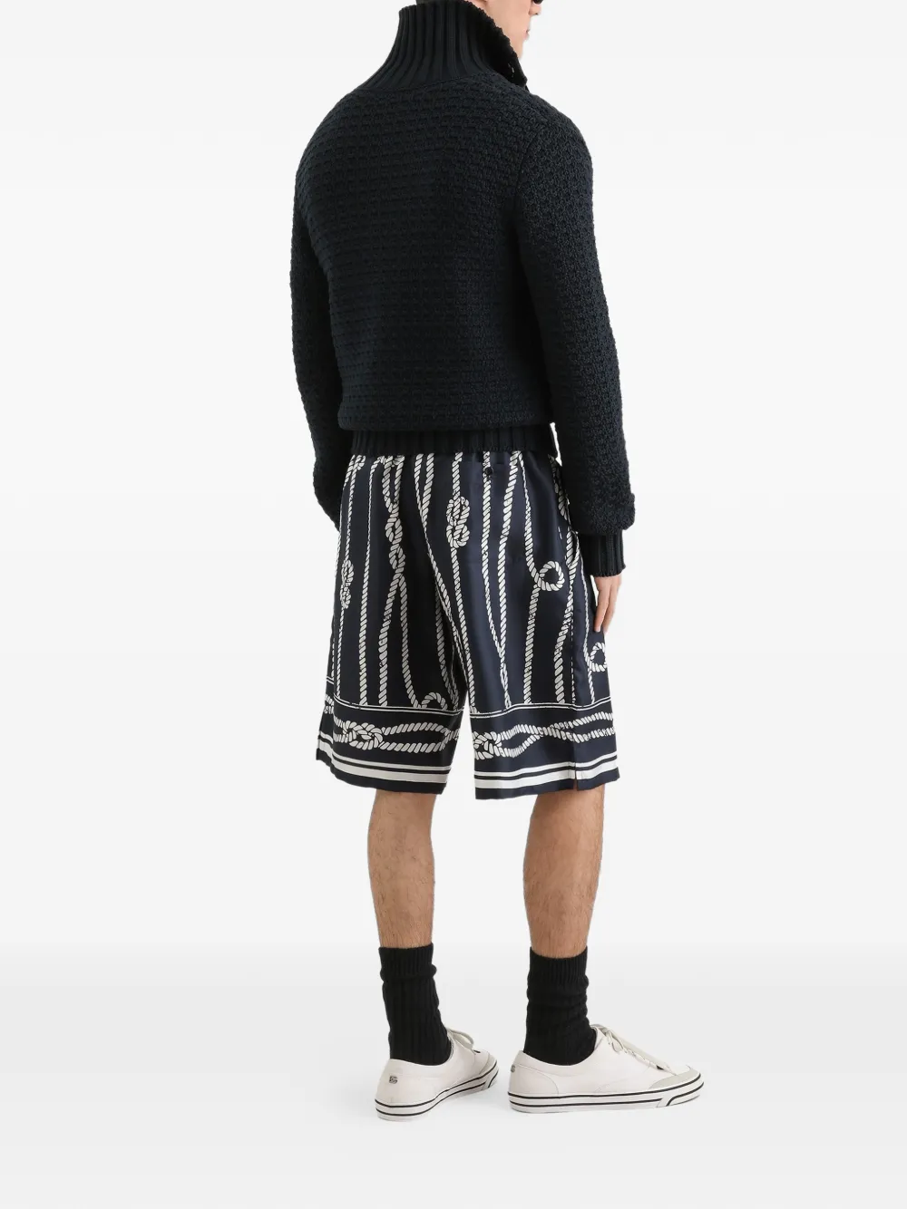 Dolce & Gabbana Zijde-twill overhemd met Marina-print Blauw