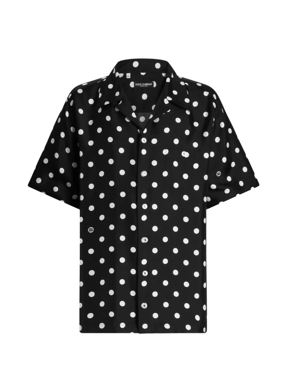 Dolce & Gabbana Polka dot-print silk twill shirt · 44