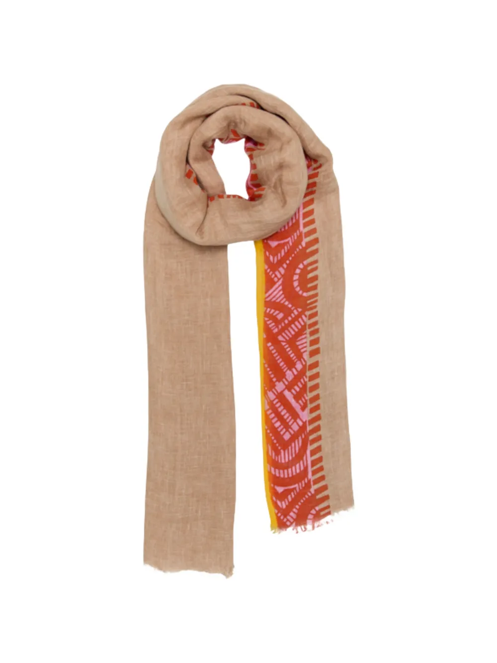 Lovat & Green Equinox geometric-print scarf - Toni neutri
