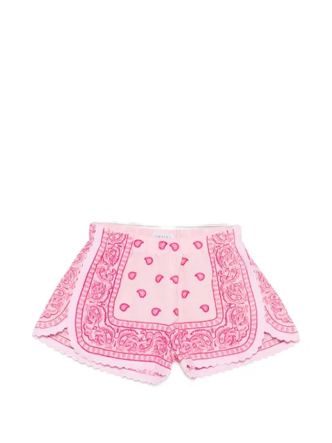 orsina bandana-print embroidered mini shorts