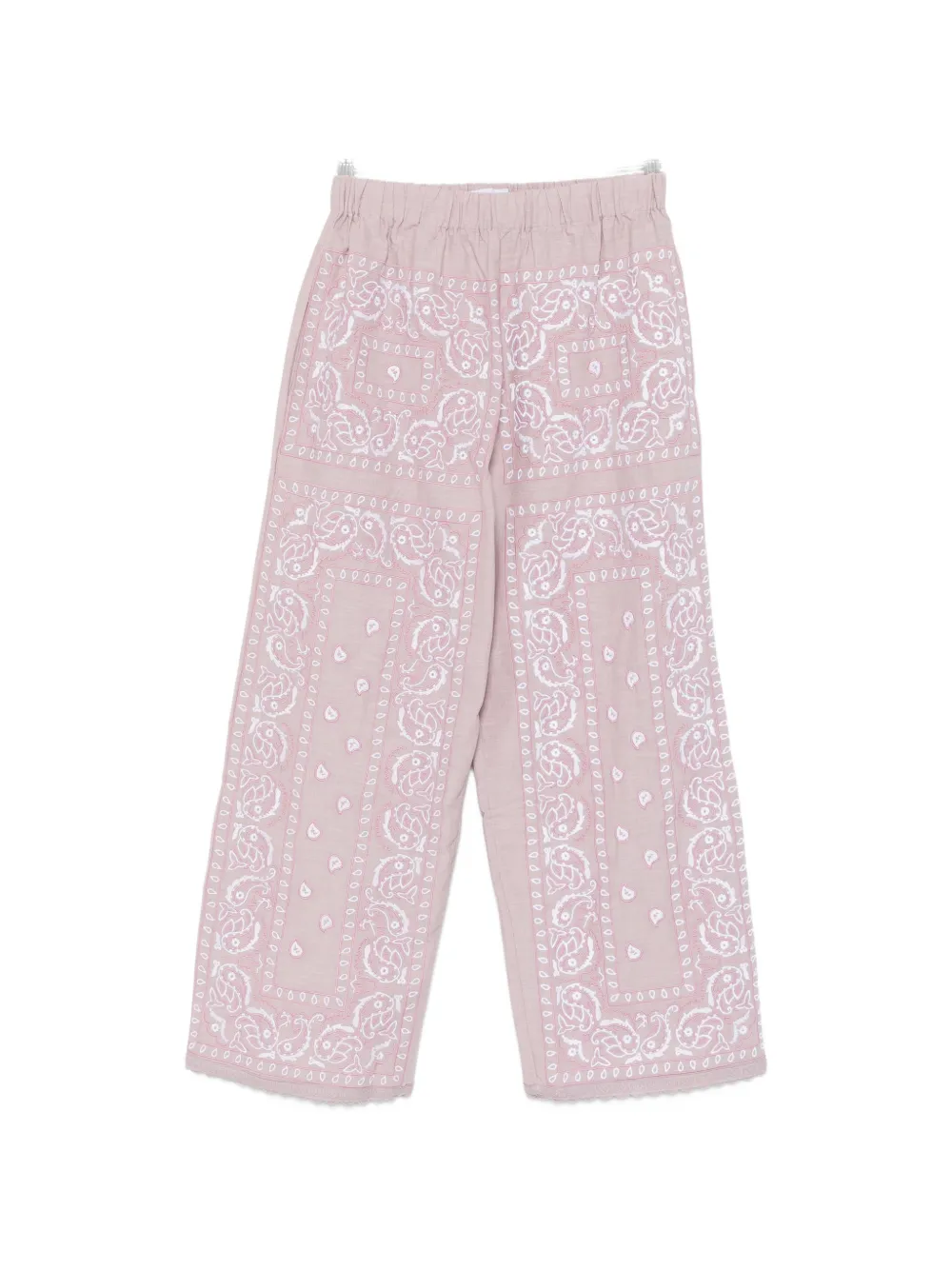 Orsina Bandana-print Embroidered Trousers In Purple