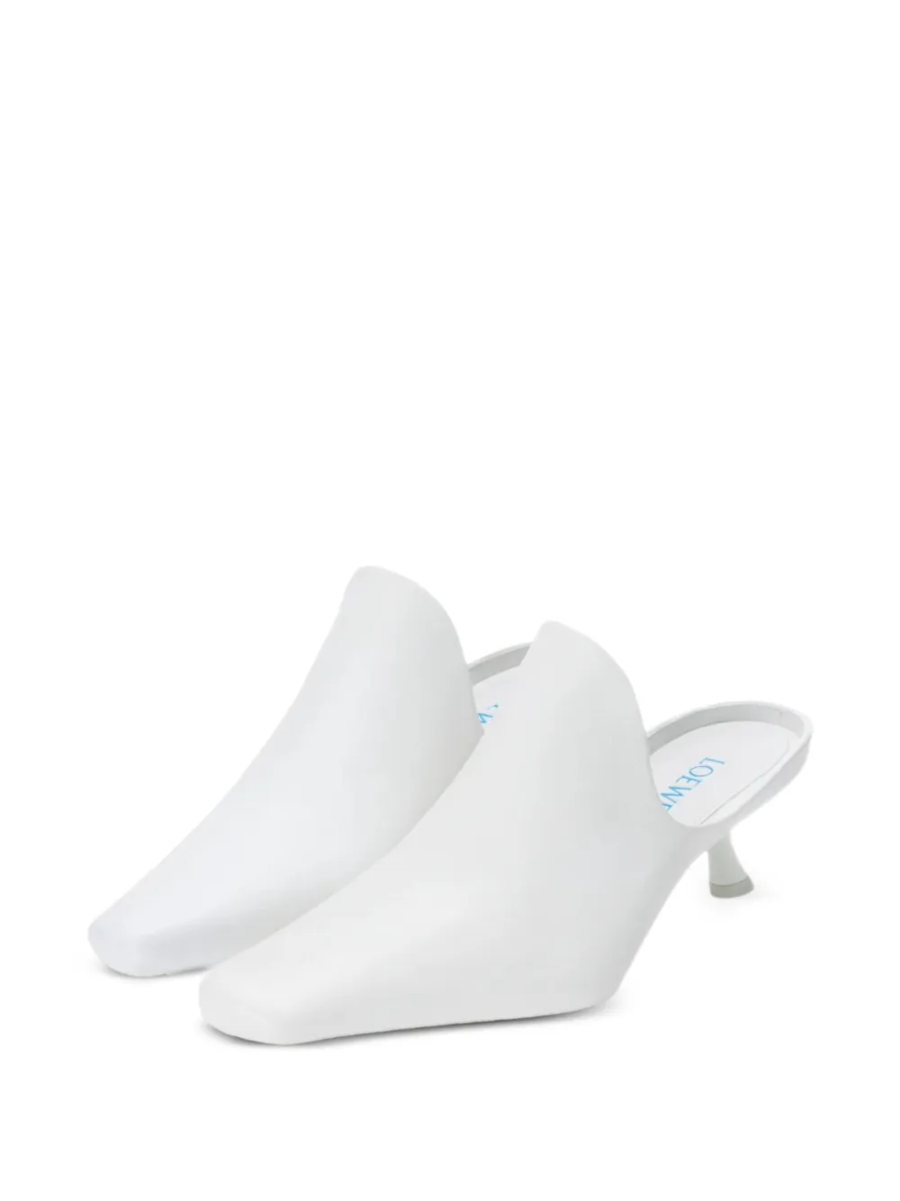 LOEWE Emily square-toe kitten-heel mules Wit