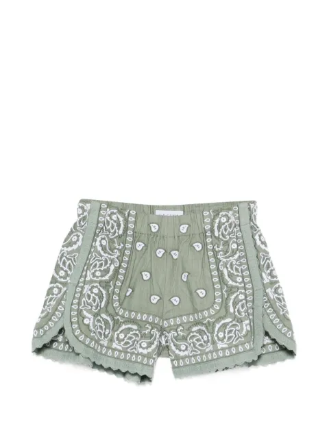 orsina bandana-print embroidered mini shorts