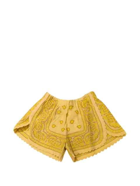 orsina bandana-print scalloped-edge shorts