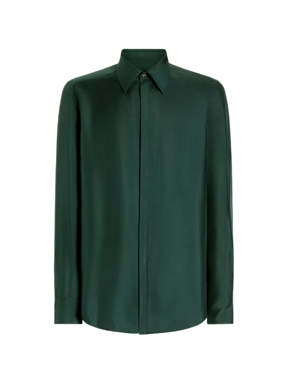 Dolce & Gabbana Camicia fit Martini in twill di seta - Verde