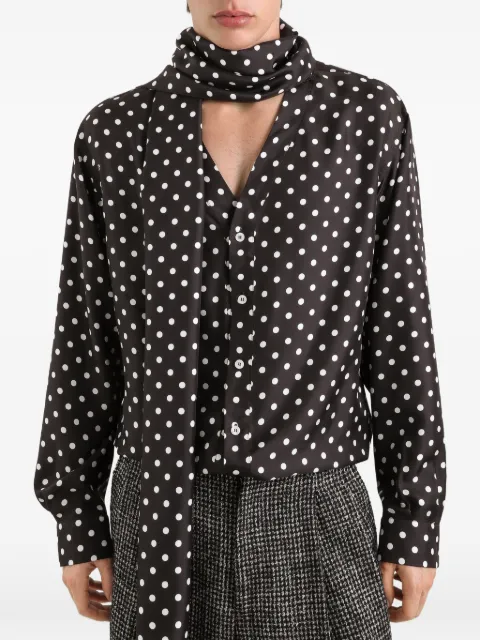 Dolce & Gabbana polka dot-print silk twill martini shirt