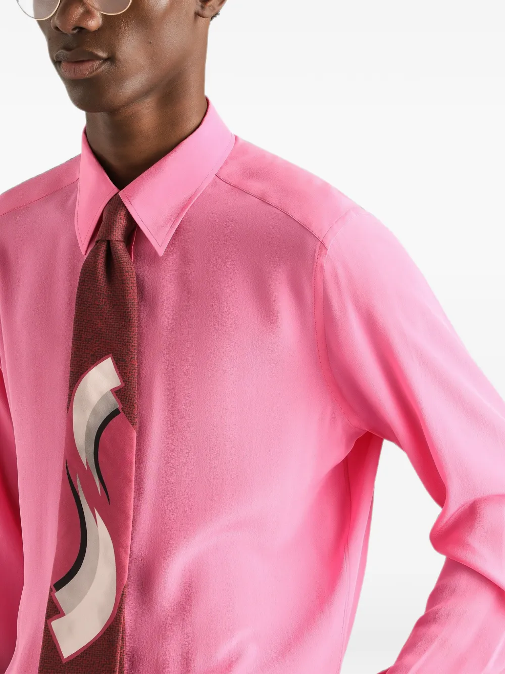 Dolce & Gabbana Martini overhemd van crêpe de chine Roze