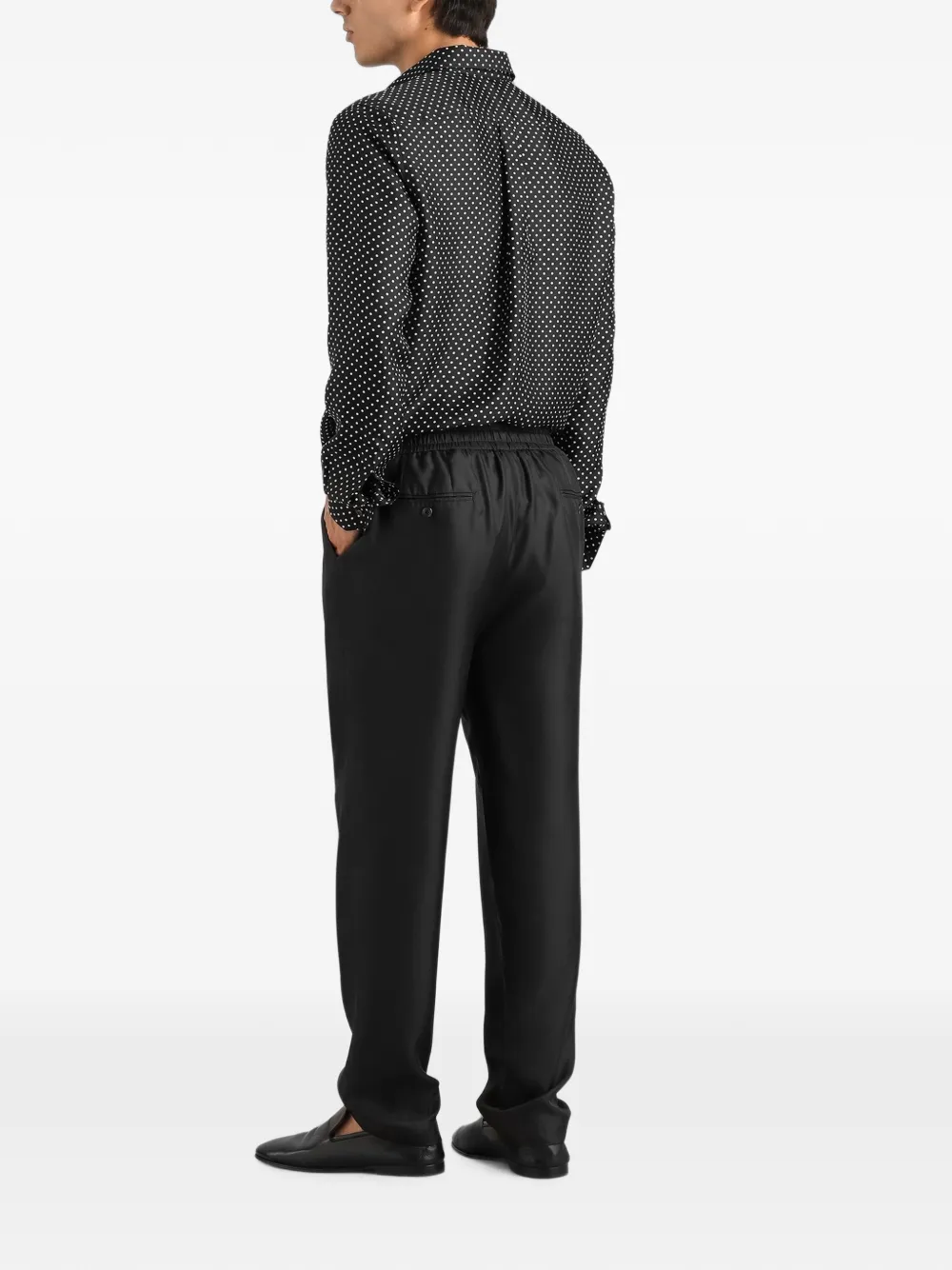 Dolce & Gabbana Twill overhemd met stippen Zwart