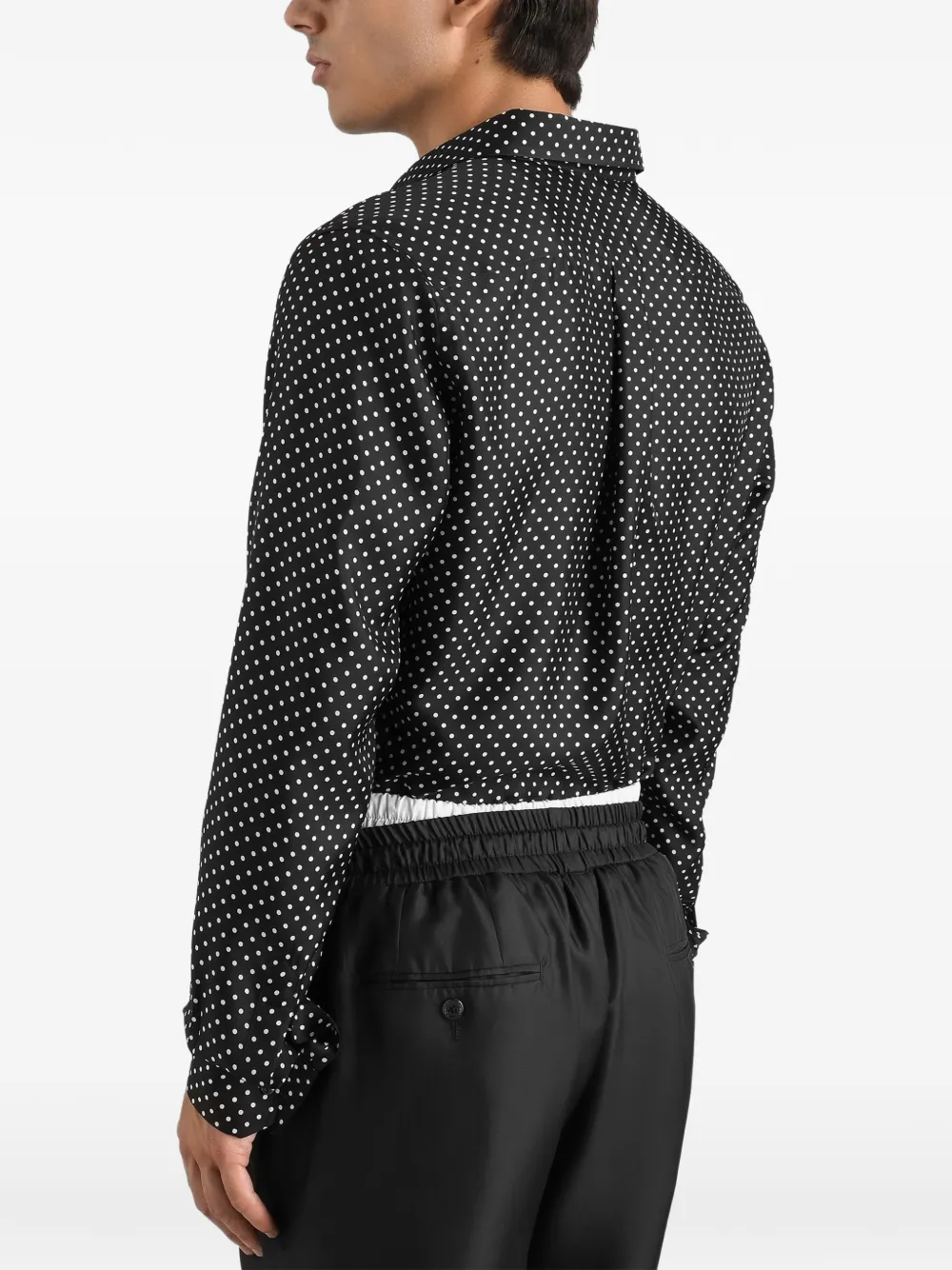 Dolce & Gabbana Twill overhemd met stippen Zwart