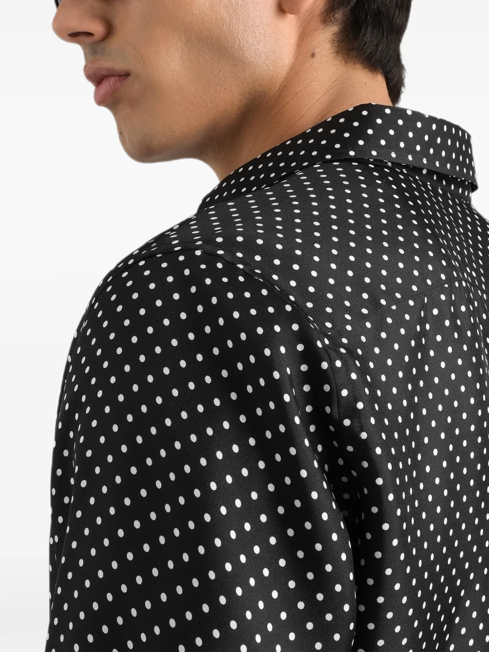 Dolce & Gabbana Twill overhemd met stippen Zwart