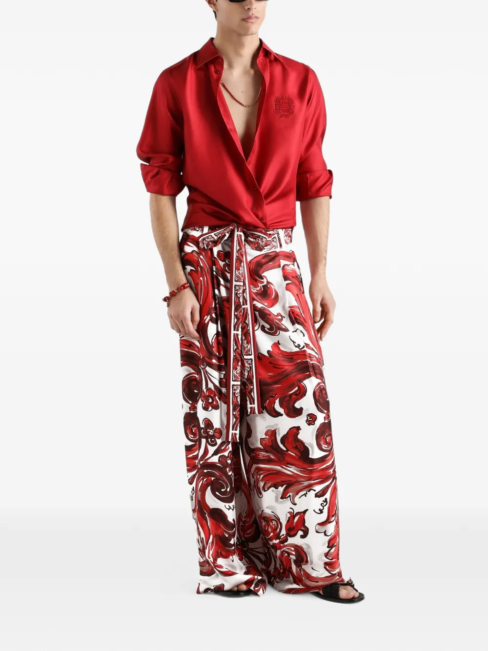 Dolce & Gabbana Martini overhemd van zijde twill Rood