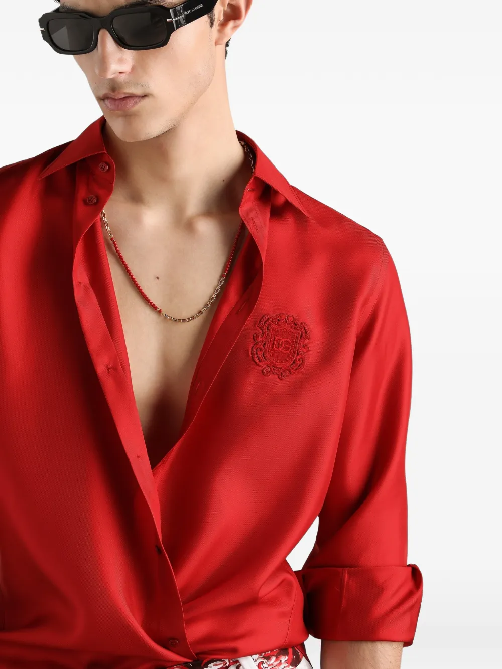 Dolce & Gabbana Martini overhemd van zijde twill Rood