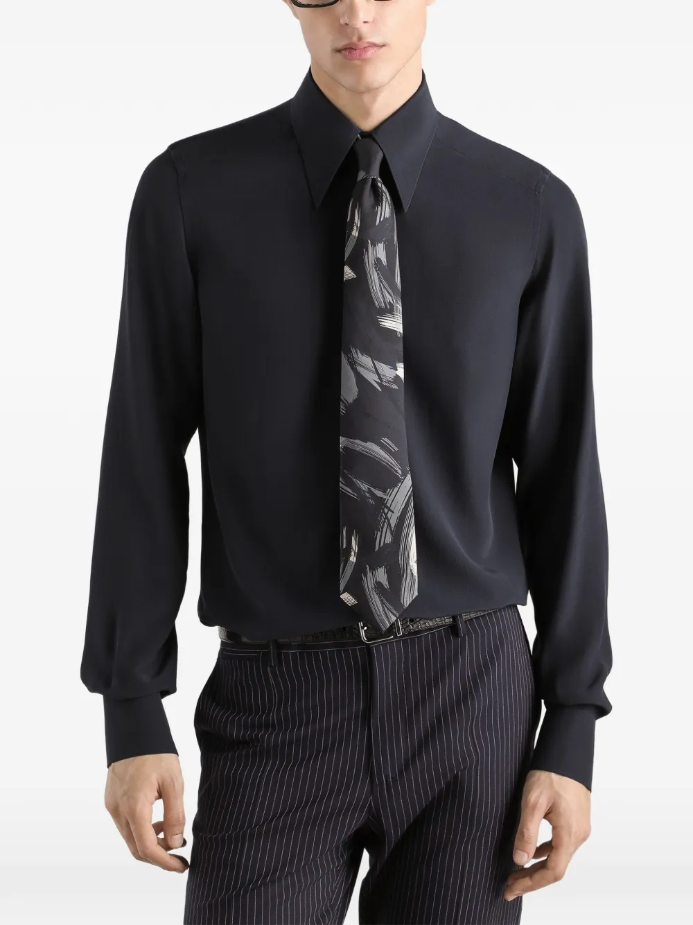 Dolce & Gabbana Gold overhemd van crêpe de chine Blauw