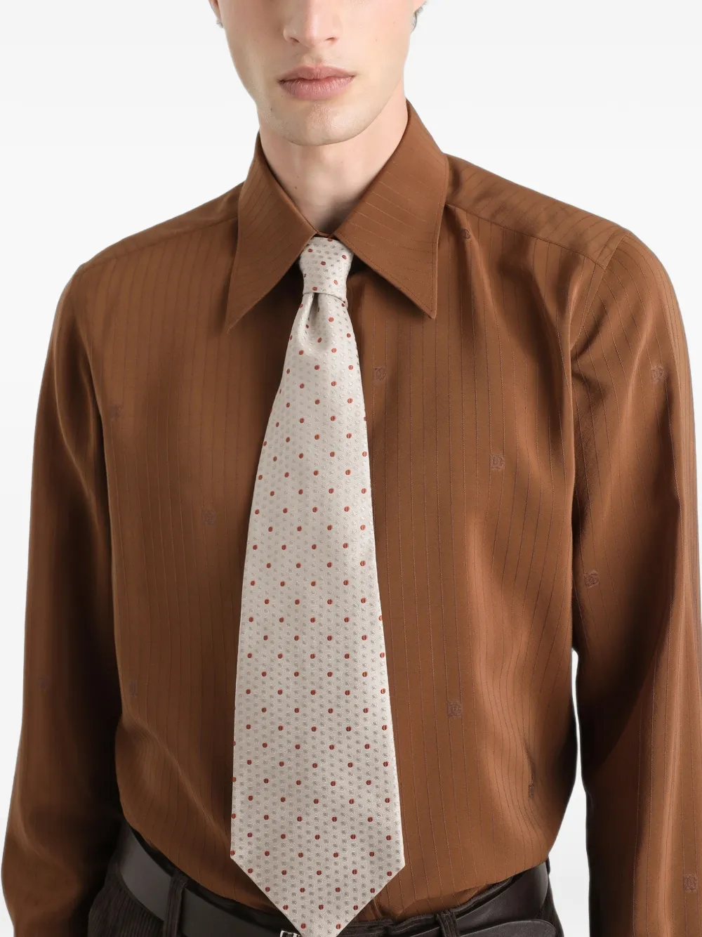 Dolce & Gabbana Zijden Gold-overhemd Bruin
