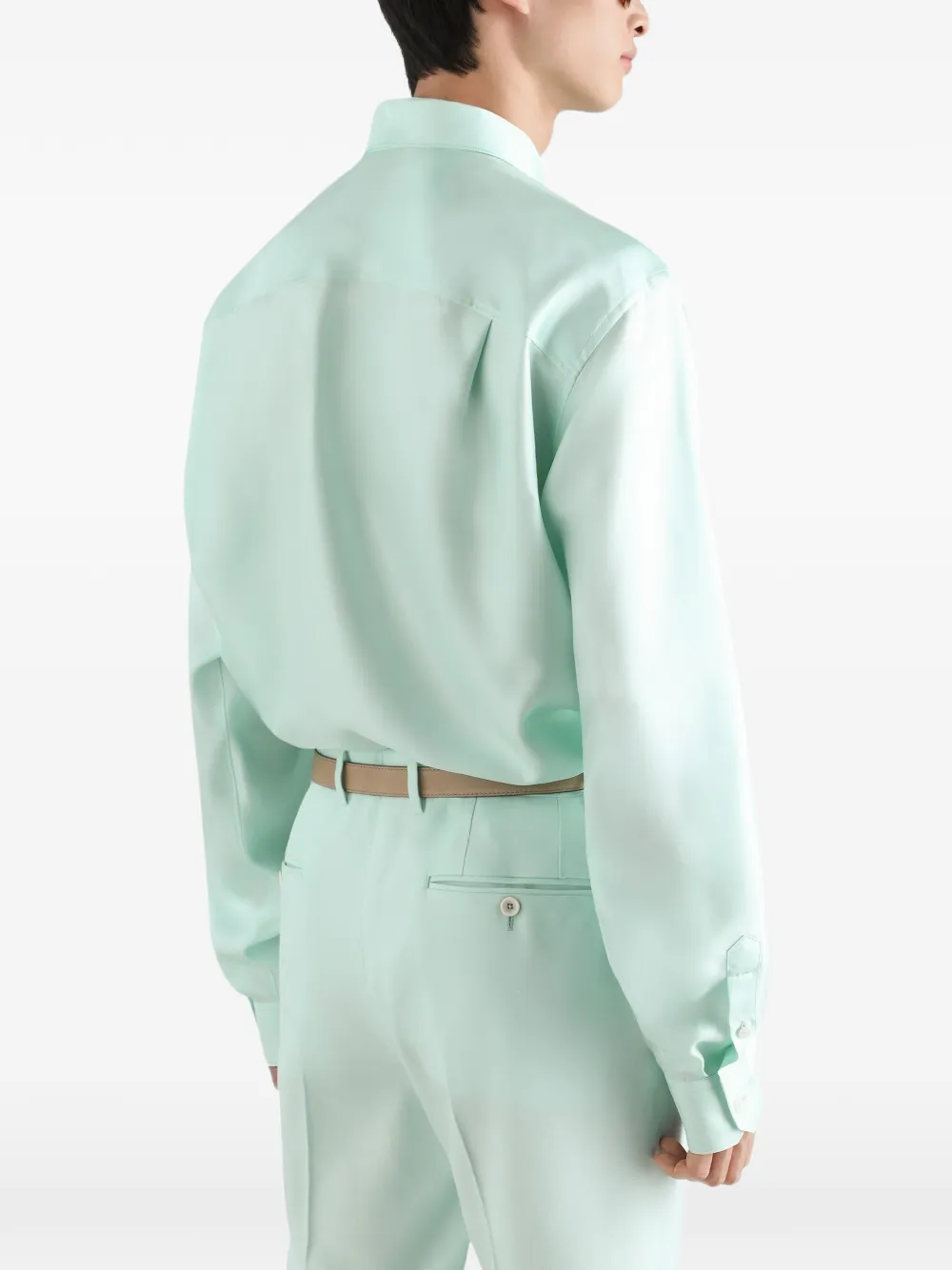 Dolce & Gabbana Zijden twill overhemd Blauw