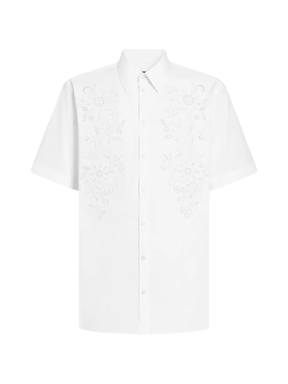 Dolce & Gabbana Camicia Hawaii in popeline con dettagli cut-out - Bianco