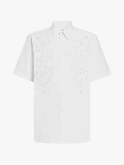 Dolce & Gabbana chemise en popeline d'Hawaï avec cutwork