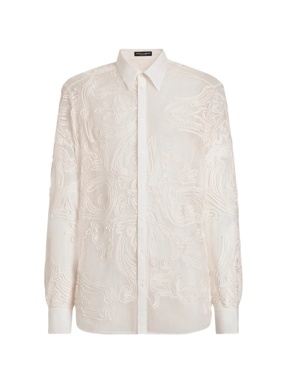 Dolce & Gabbana Camicia Martini in lino con ricamo - Toni neutri